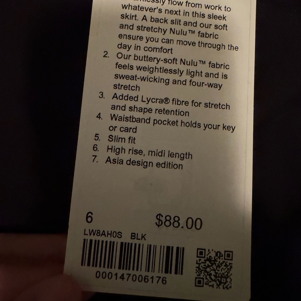 NWT Lululemon Nulu Slim-Fit High-Rise Skirt in Black Size 6 - Picture 10 of 11